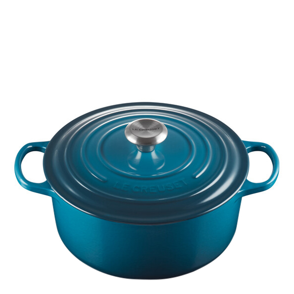 Le Creuset – Signature Gjutjärnsgryta rund 26 cm 5,3 L deep teal