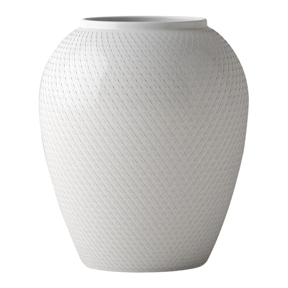Rhombe vase 25 cm hvit porselen