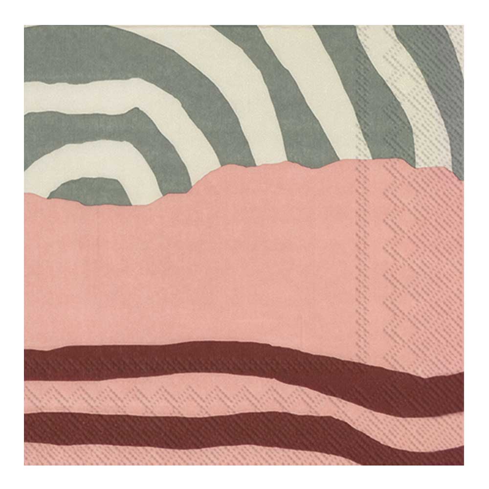 Marimekko – Servett Vuosirenkaat 33×33 cm Beige grön rosa