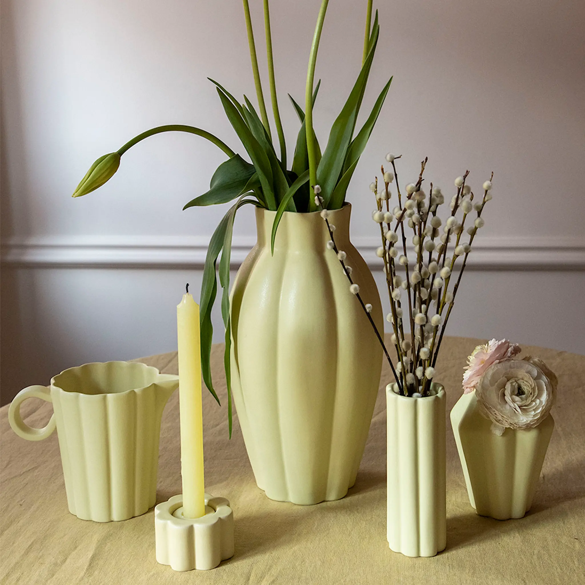 PotteryJo Birgit vase 17 cm pale yellow
