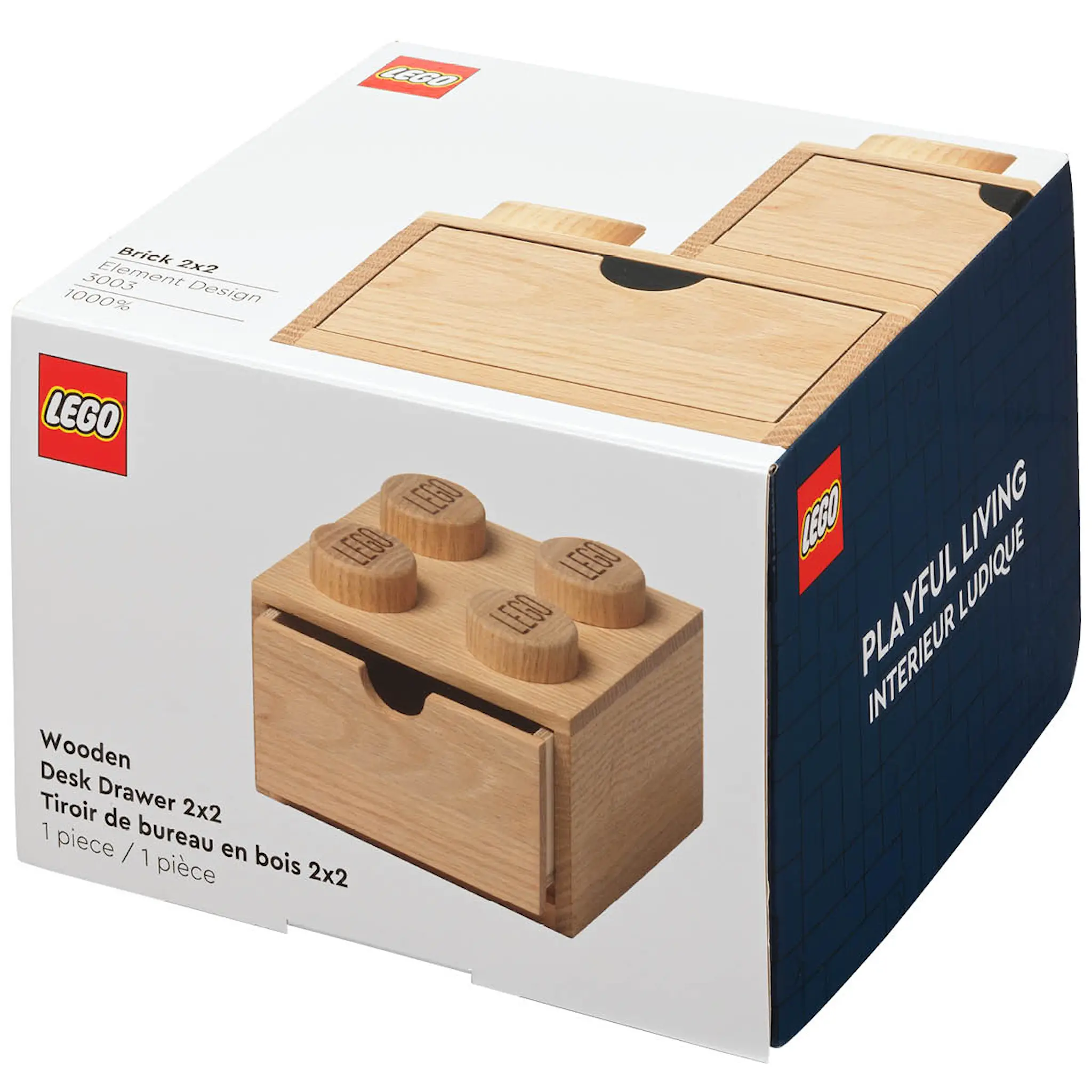 Lego Wooden collection Skrivbordslåda 2x2 Ljus Ek