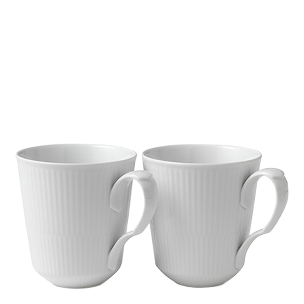 Royal Copenhagen – White Fluted Mugg 38 cl 2-pack