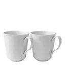 White Fluted Mugg 37 cl 2-pack