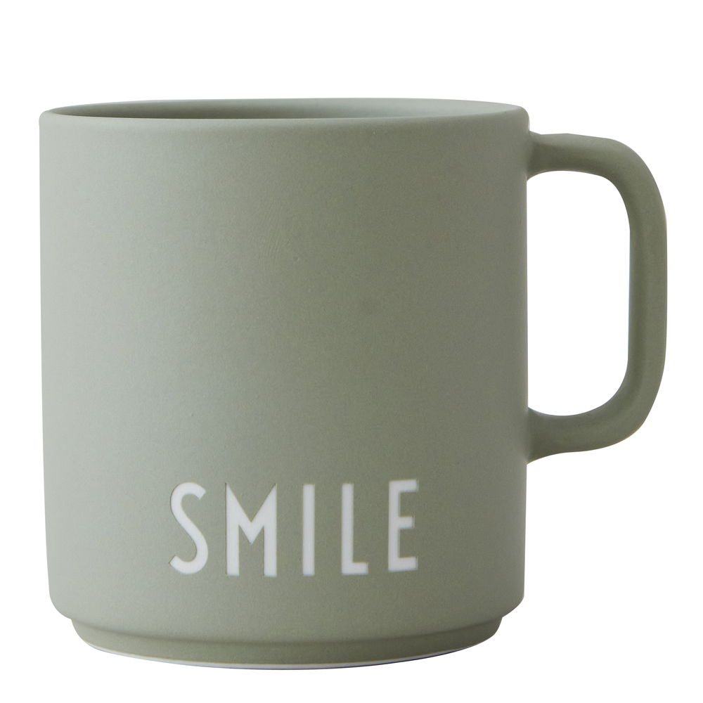 Design Letters – Favourite Mugg med öra Smile 25 cl Grön