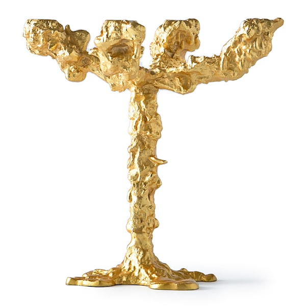 Drip Ljusstake 32 cm Guld