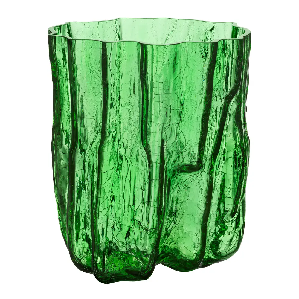 Crackle vase 27 cm grønn