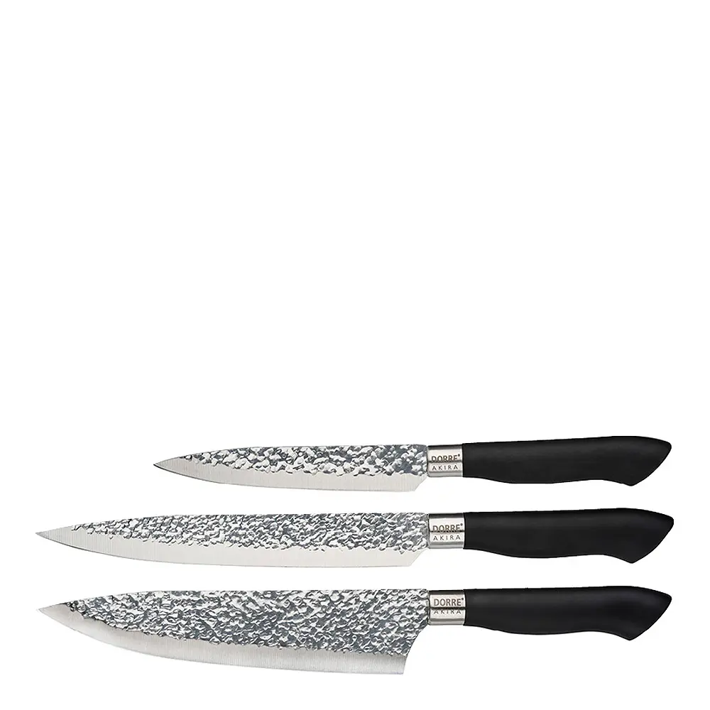 Akira knivsett 3 stk med svart håndtak