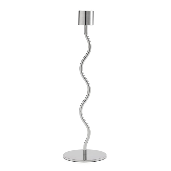 Curved Ljusstake 26 cm Silver