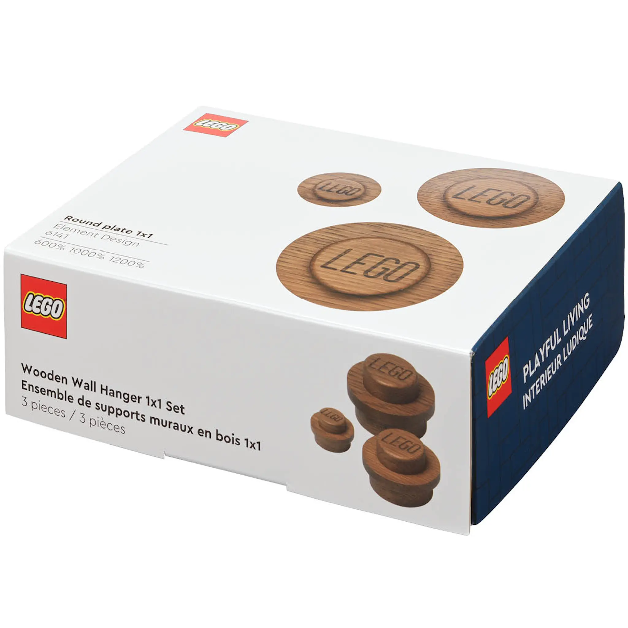 Lego Wooden collection Krokar 3-pack 1x1 Mörk Ek