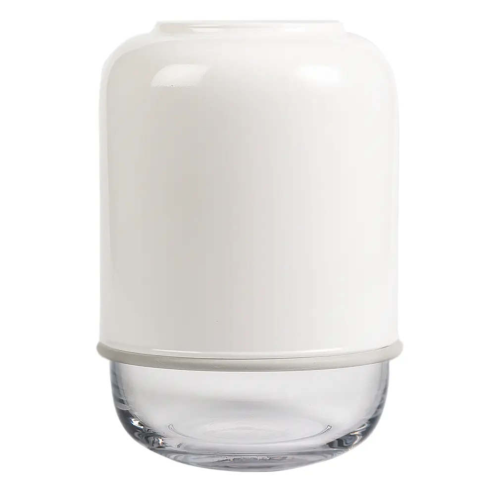 Kapsel justerbar vase glass hvit/klar