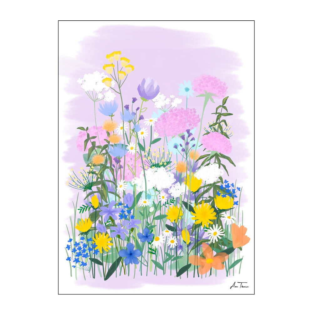 Läs mer om Poster & Frame - Anna Thomsen poster 50x70 cm field of flowers no2