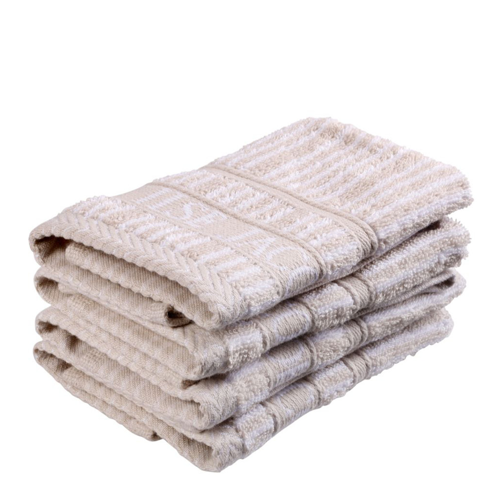 Home by Ilse Jacobsen - Bath Collection Pesulappu 30x30 cm 4 kpl Sand Beige Stripes