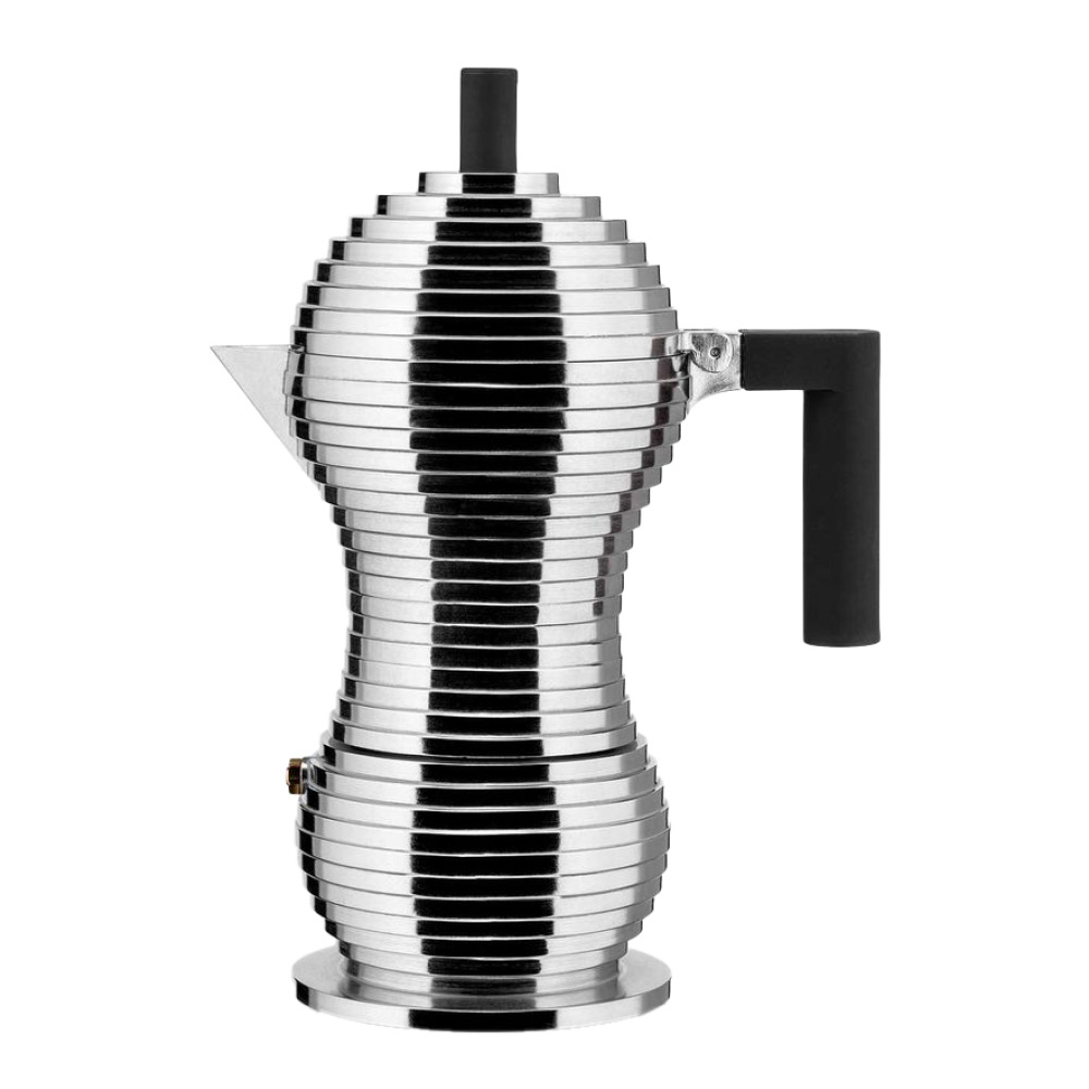 Alessi – Pulcina espressobryggare 6 koppar svart/rostfritt stål