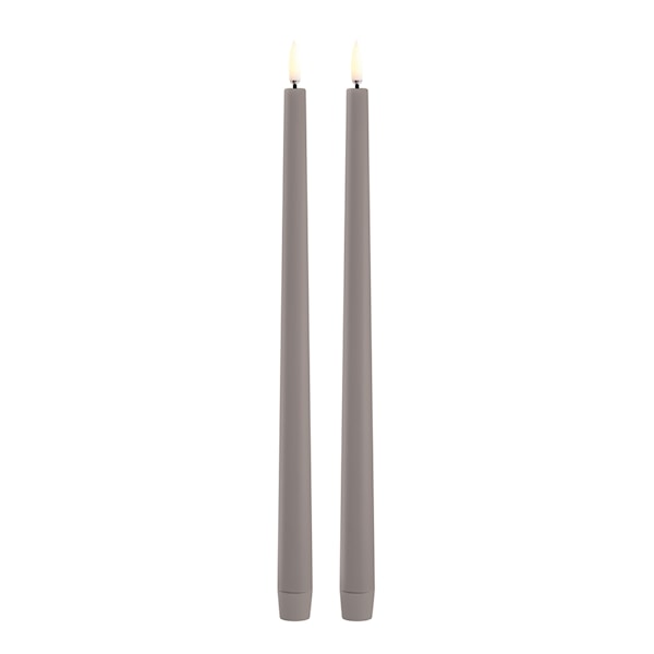 Taper Candles slim LED-kronljus 2,3x32 cm 2-pack sandsten