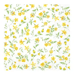 Ihr Servetti Yellow Flowers 33x33 cm 20 kpl