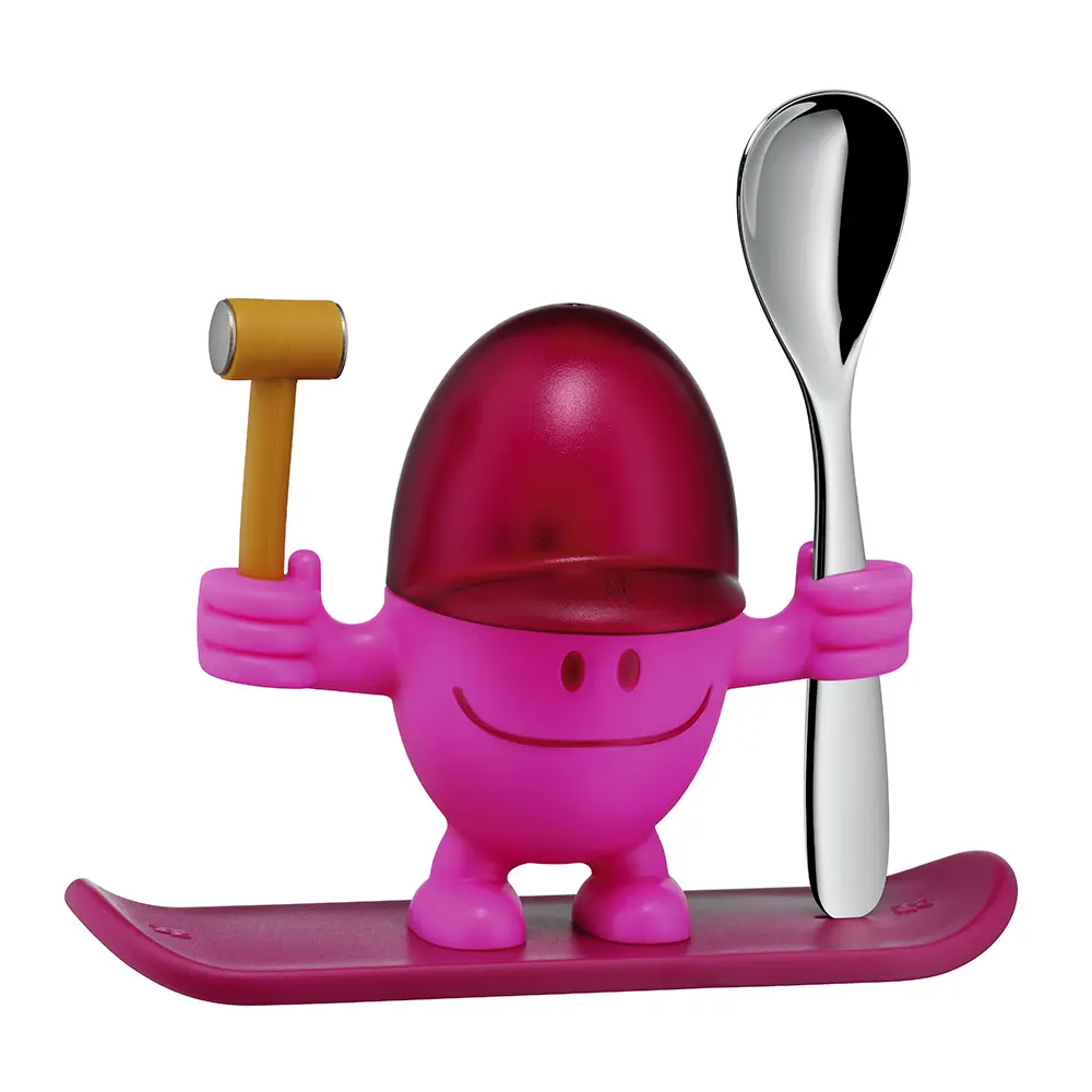 Mcegg eggeglass med skje for barn rosa