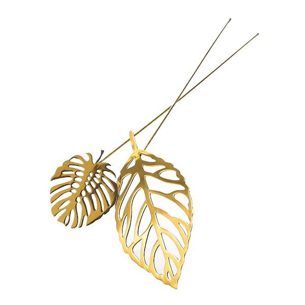 Brass Leaves Wood 2-pack mässing