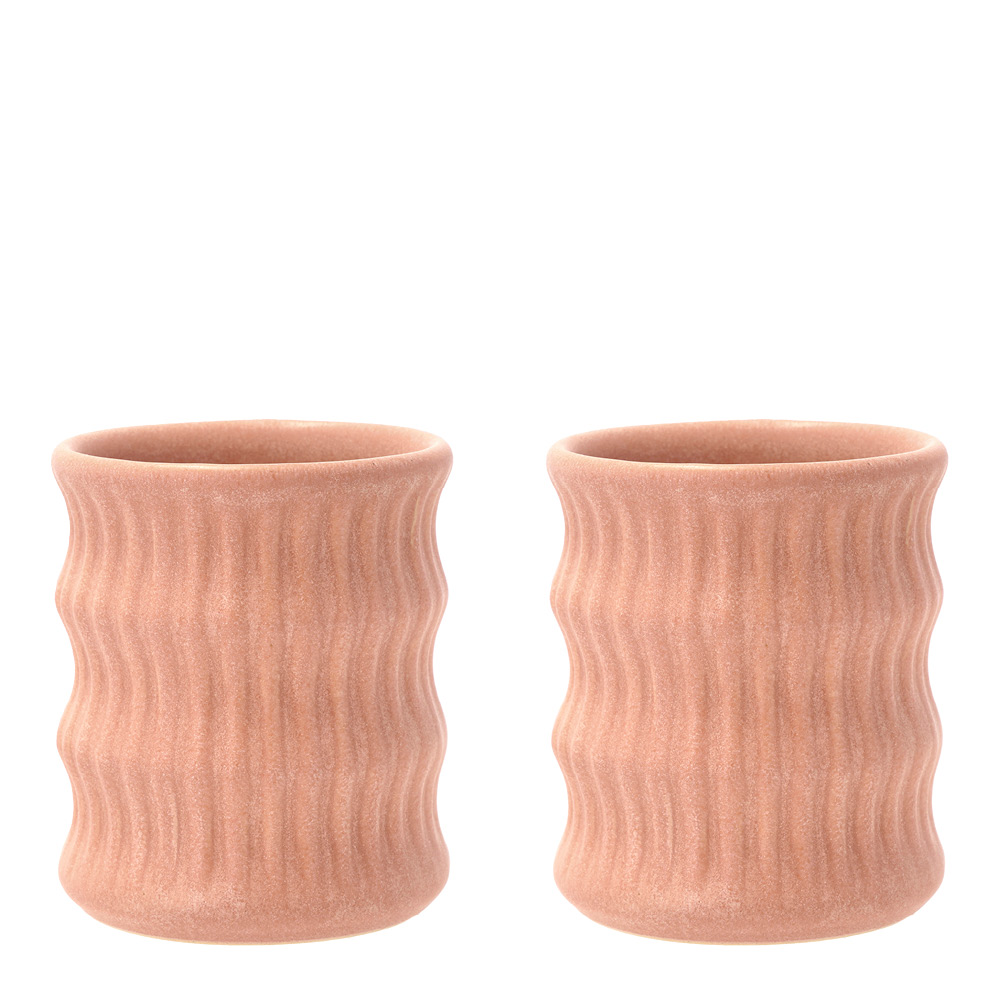 Läs mer om Villa Collection - Styles Mugg räfflat mönster 2-pack 30 cl Rosa