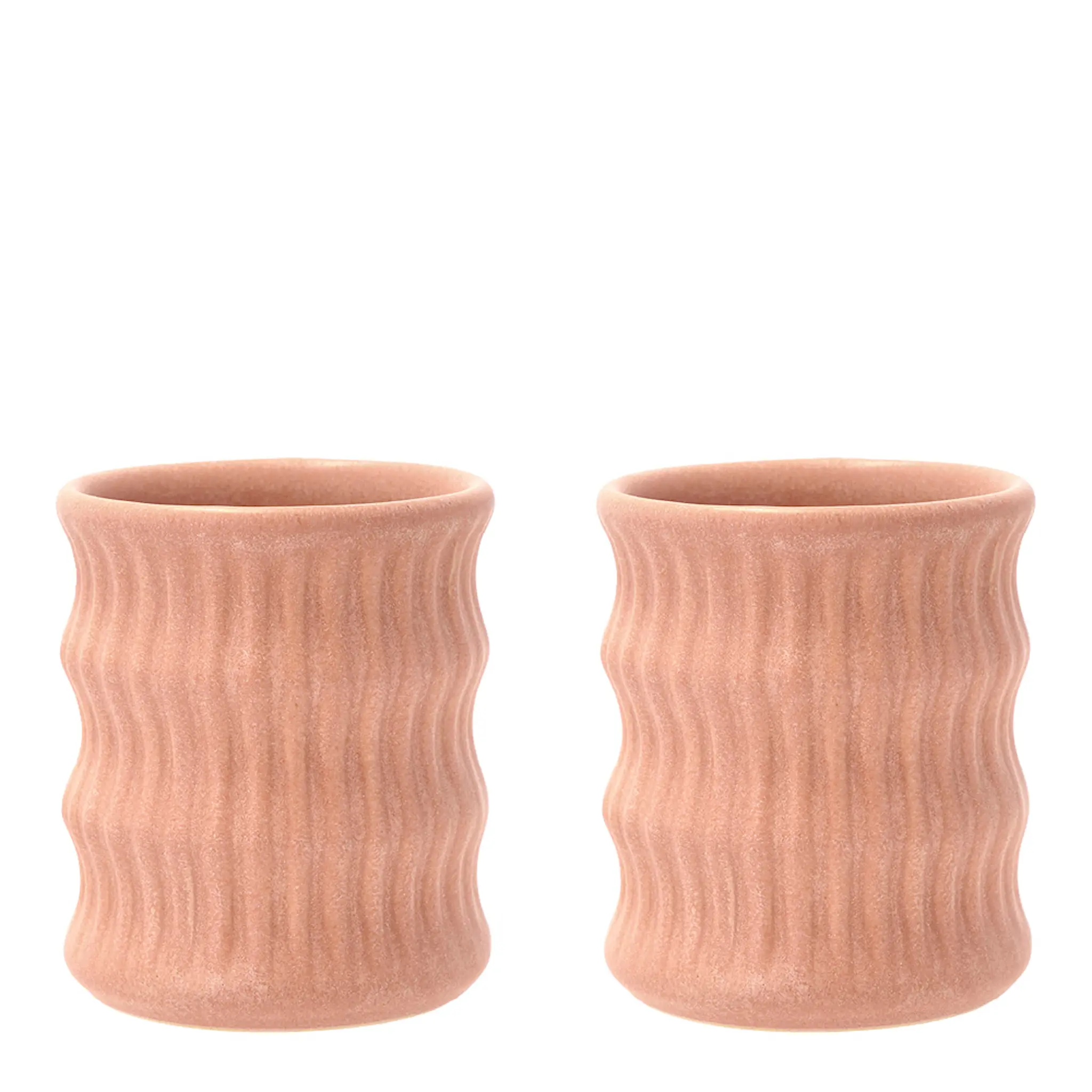 Villa Collection Styles Mugg räfflat mönster 2-pack 30 cl Rosa