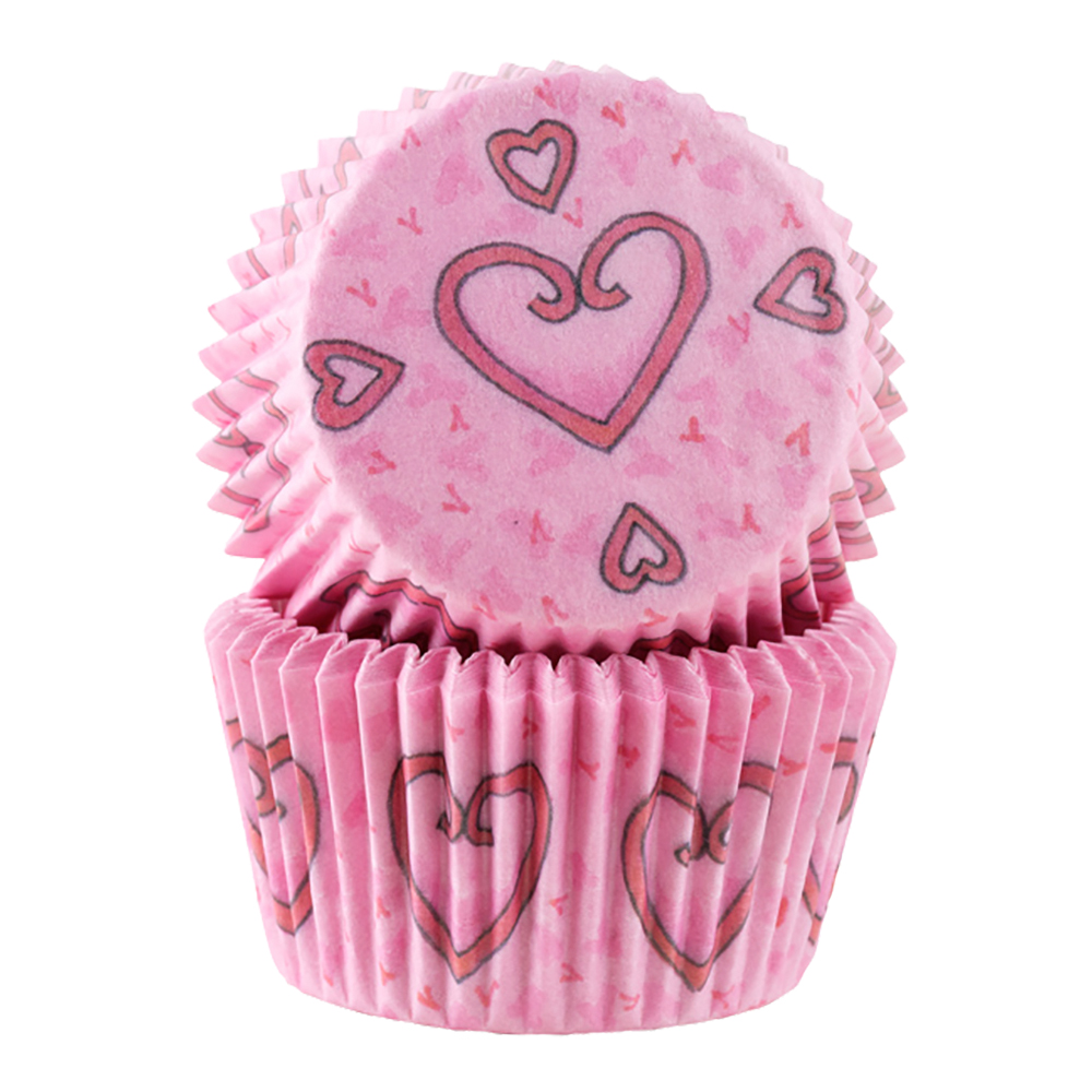 Cacas - Muffinsform Hjärtan 50-pack Rosa