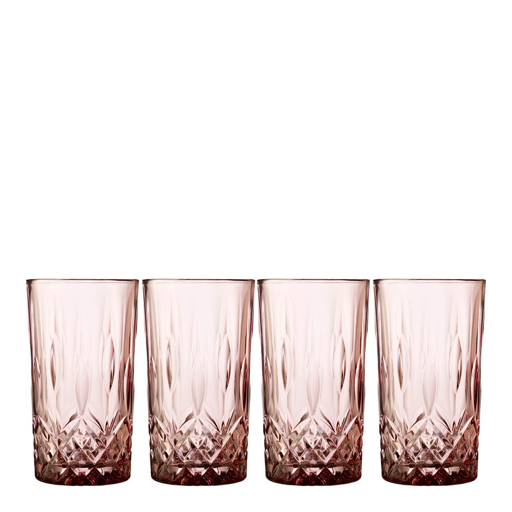 Lyngby Glas – Sorrento Highball 38 cl 4-pack Rosa