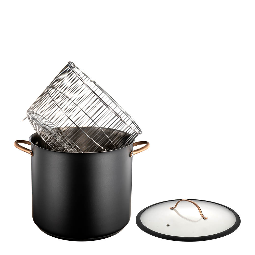 Modern House – Black Copper gryta med ångkorg 18 L svart/koppar