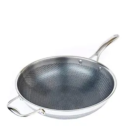 Hexclad Hybrid wok 30 cm sølv/svart