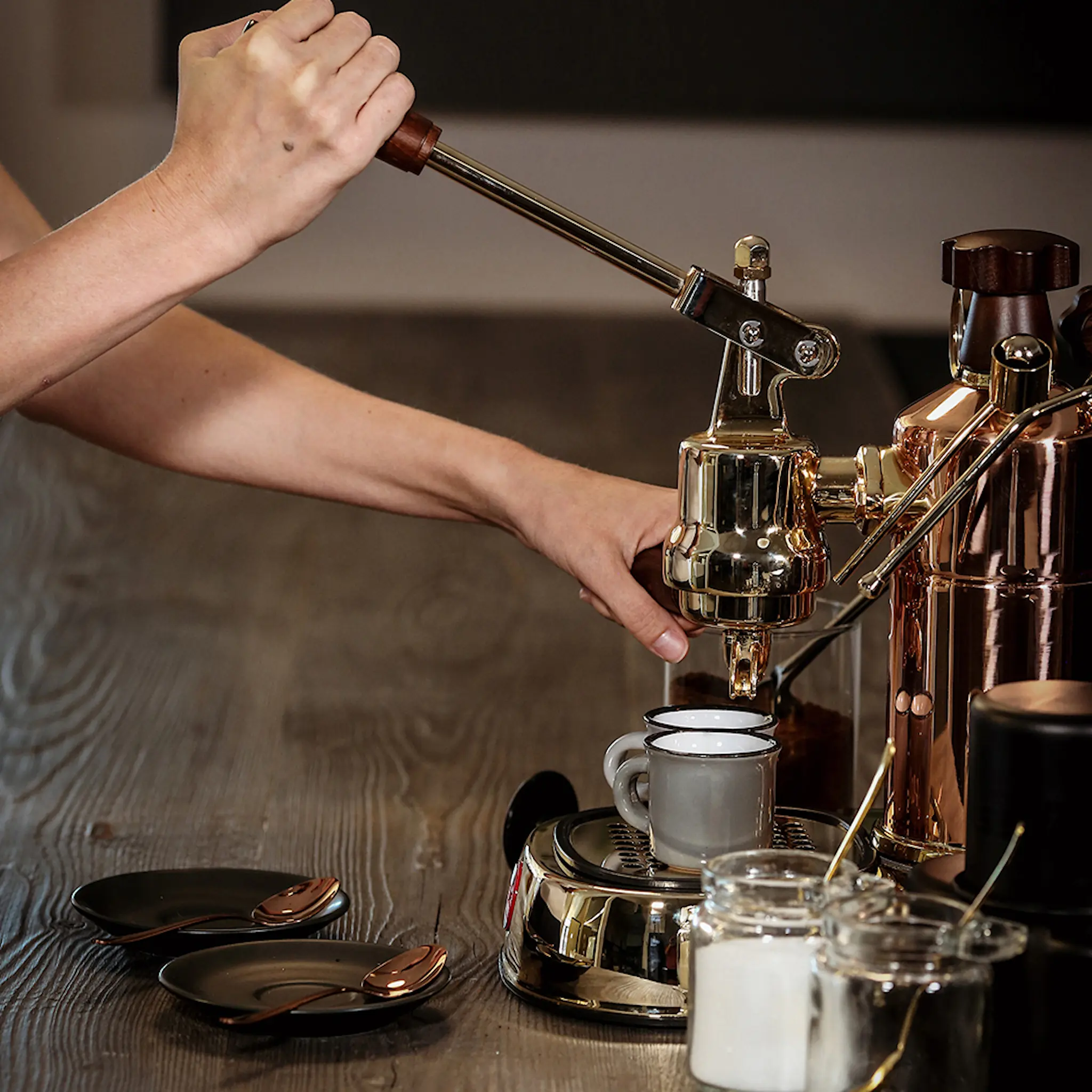 La Pavoni Professional manuell kaffemaskin m/hevearm kobber