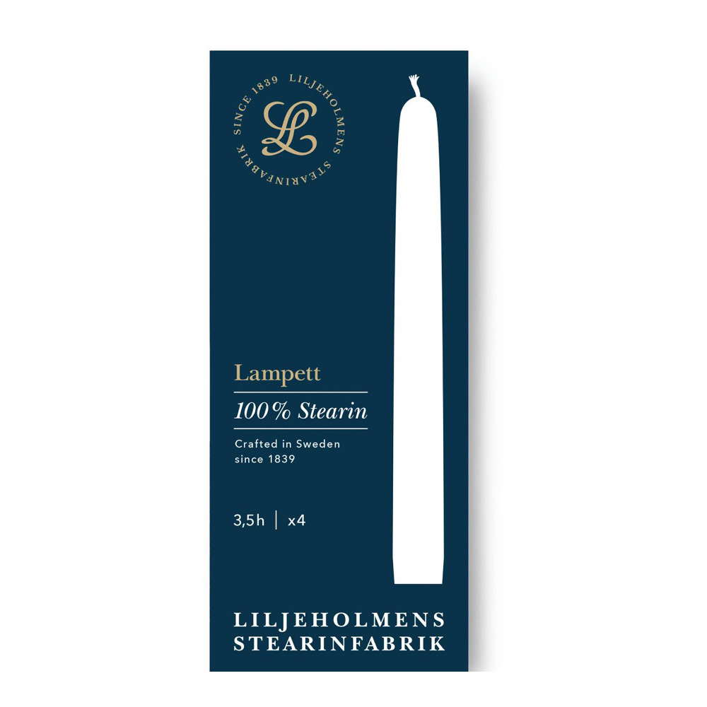 Liljeholmens - Lampett Antiikkikynttilä 18,6 cm 4 kpl Valkoinen