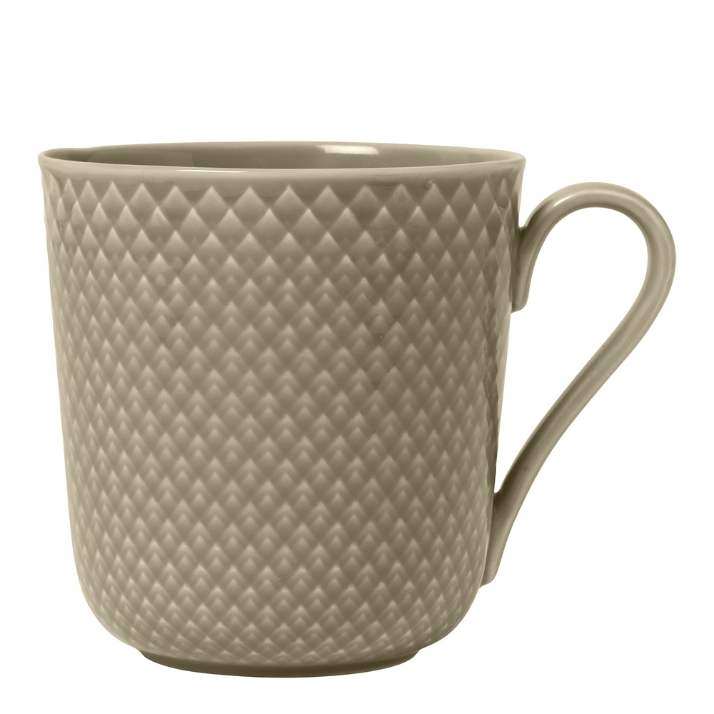 Lyngby Porcelæn – Rhombe Earth mugg med handtag 39 cl clay