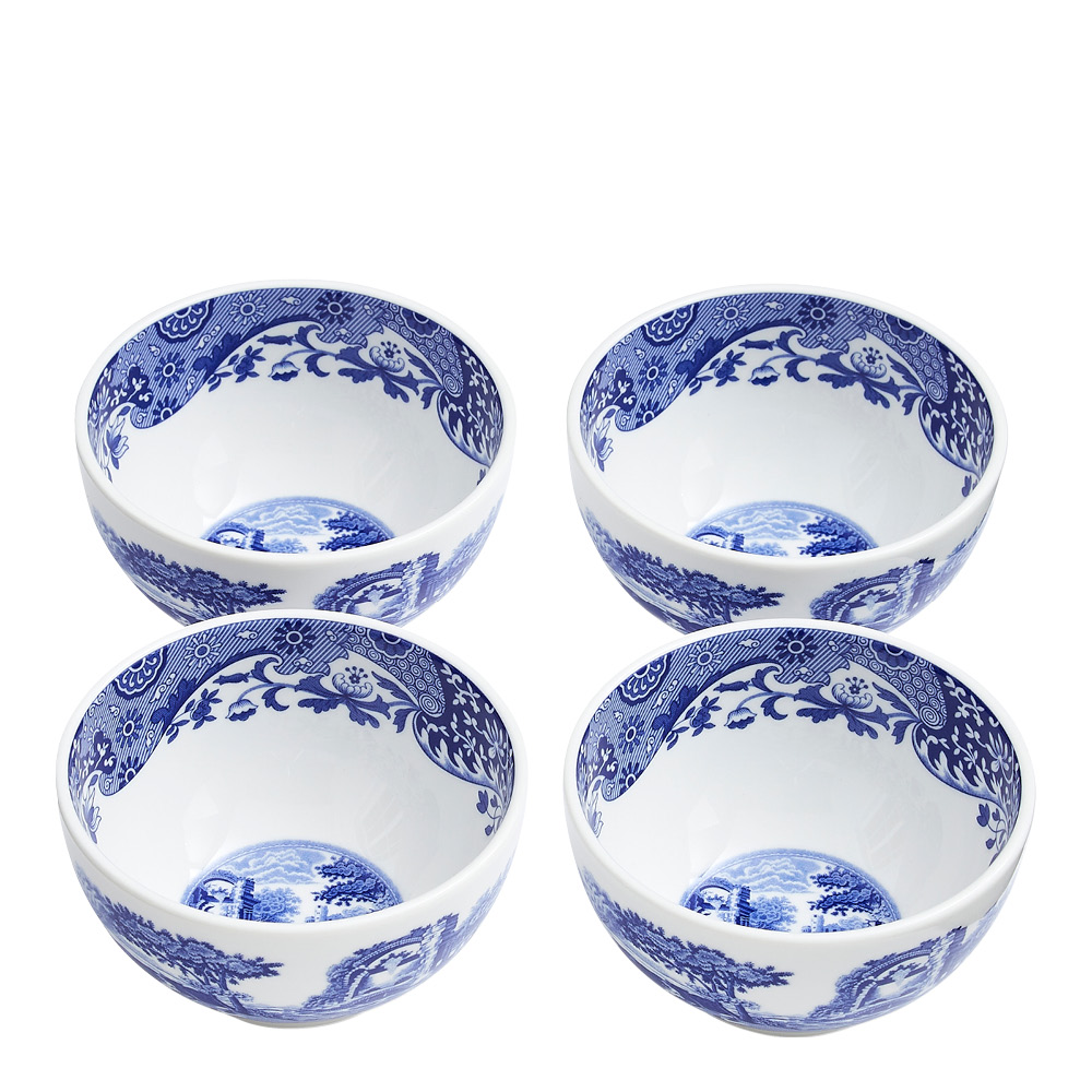 Läs mer om Spode - Blue Italian dippskål 10 cm 4-pack blå/vit