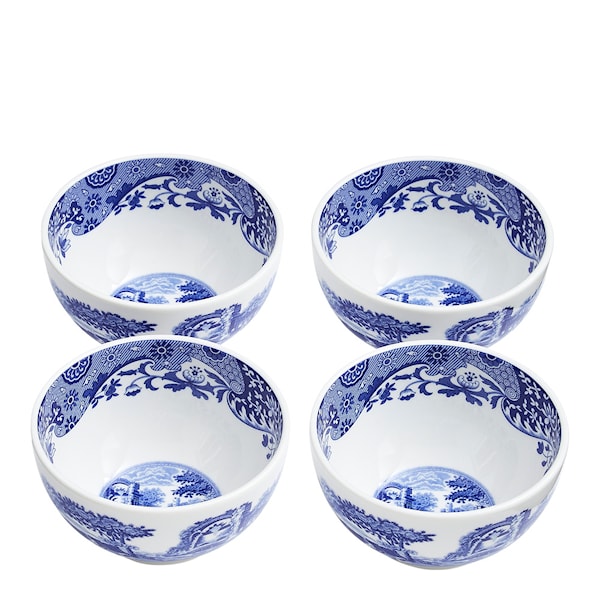 Blue Italian dippskål 10 cm 4-pack blå/vit