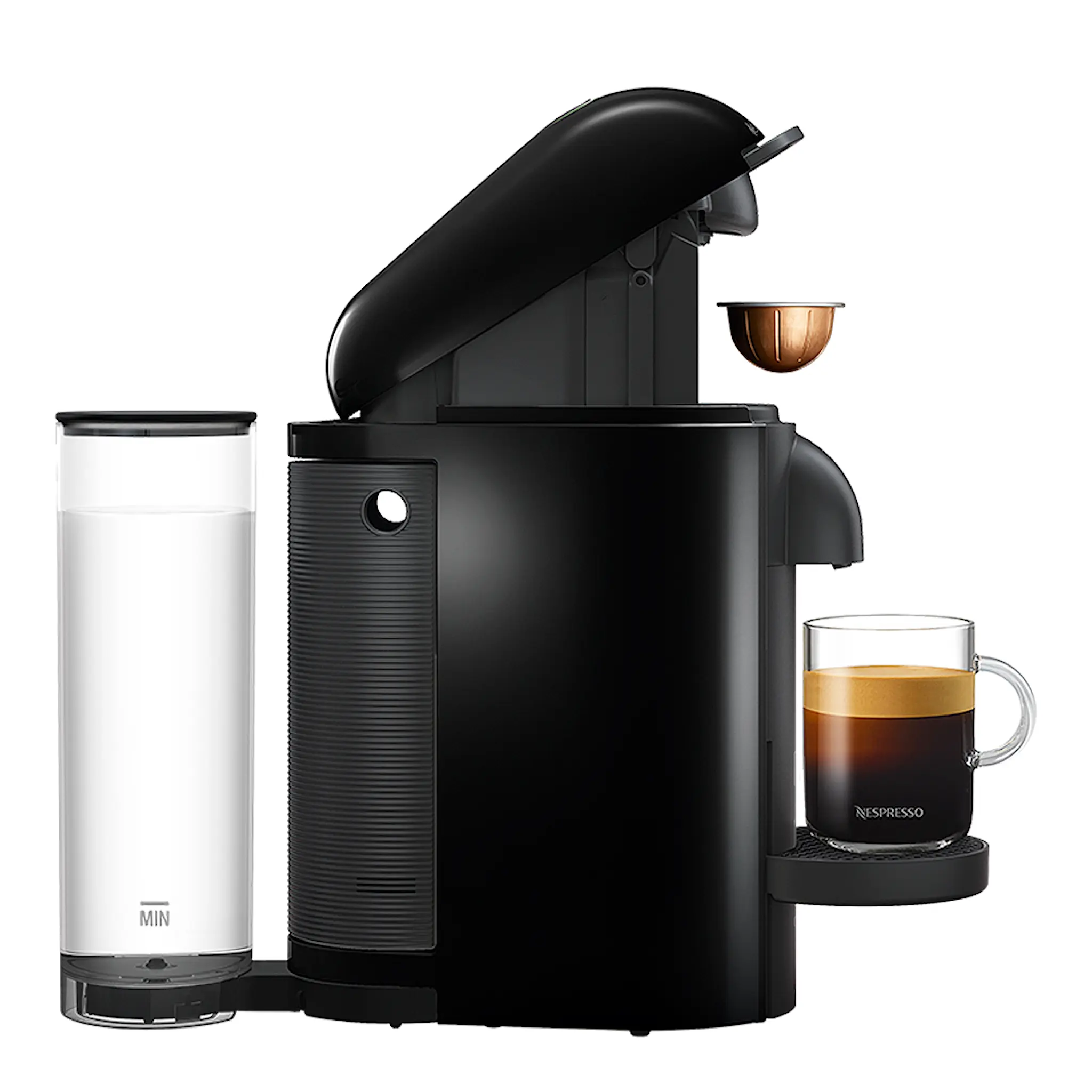 Nespresso Nespresso VertuoPlus Round Top Kaffemaskin Black Ink