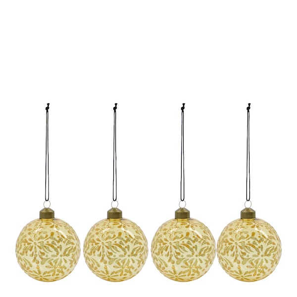 Mente julkulor 8 cm 4-pack guld