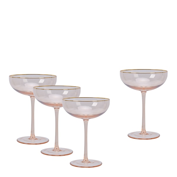 Champagneglas med Guldkant 23 cl 4-pack Soft Pink