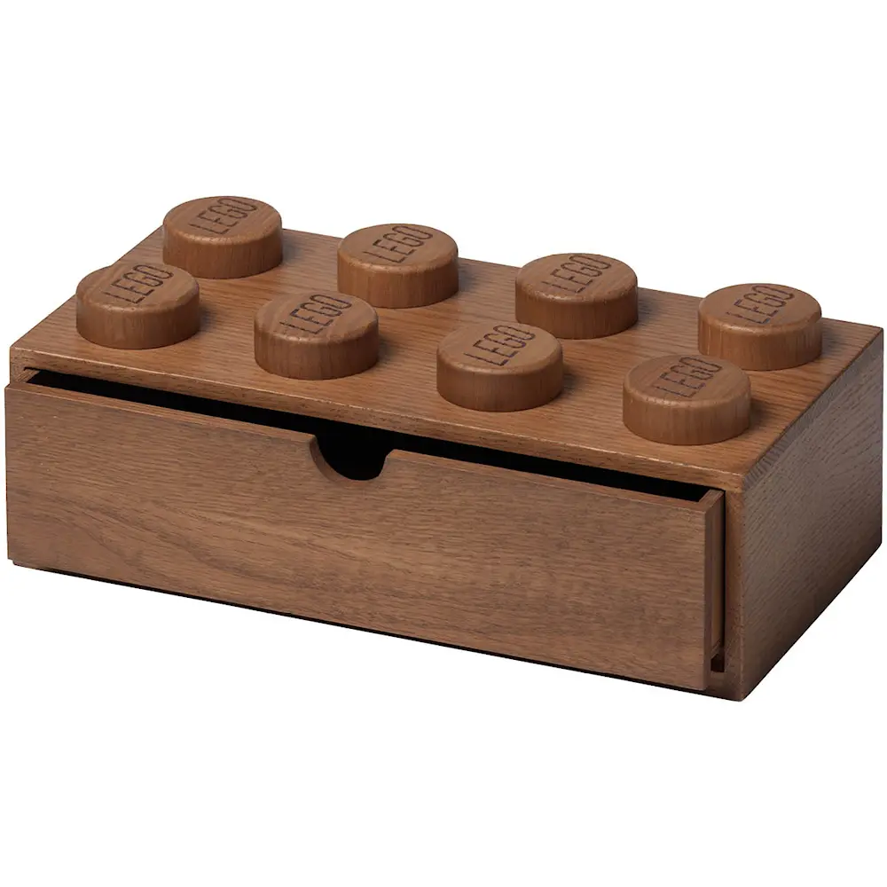 Wooden collection LEGO® 2x4 skrivebordskuff mørkbeiset eik