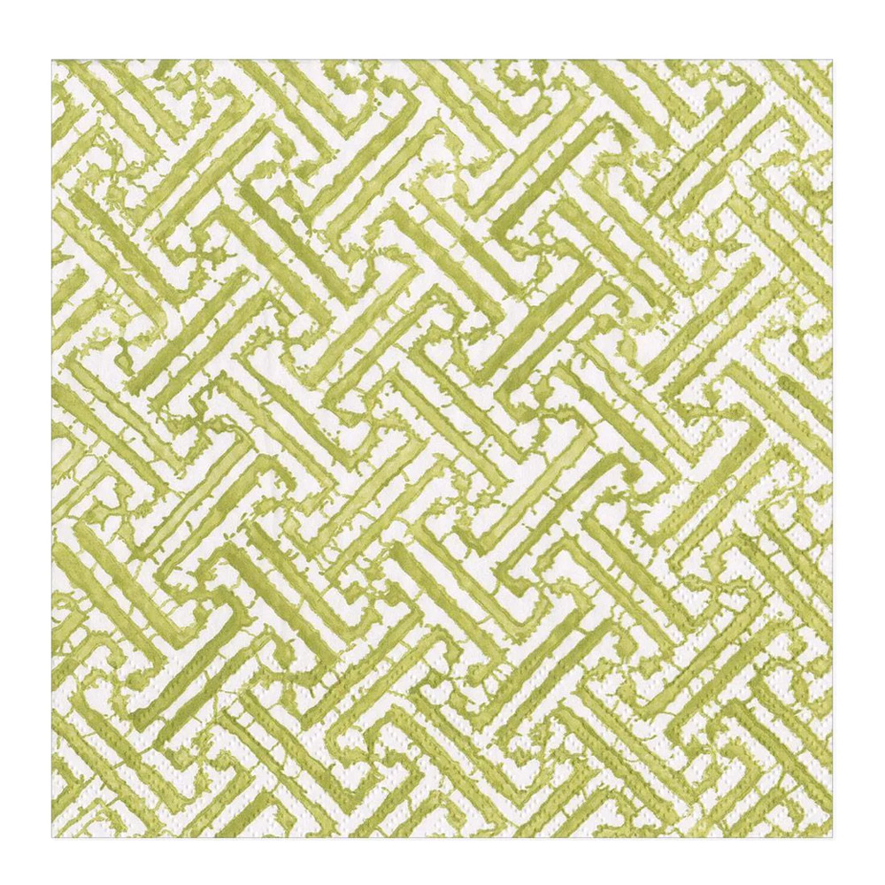 Caspari - Fretwork servett 33x33 cm 20-pack grön/vit