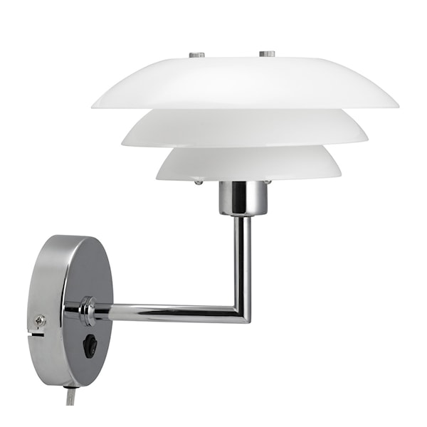 DL20 vägglampa 20 cm opal/krom