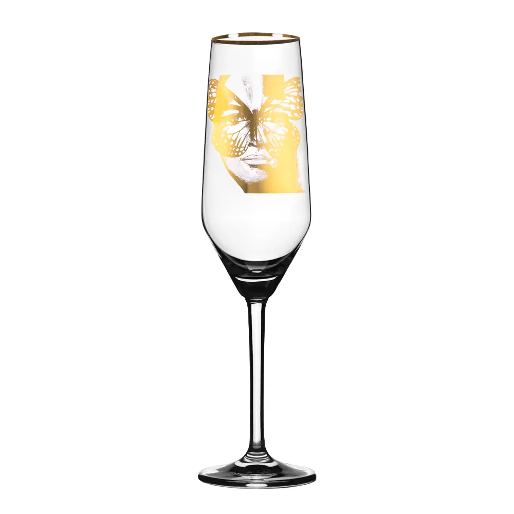 Champagneglass Golden Butterfly 30 cl gull
