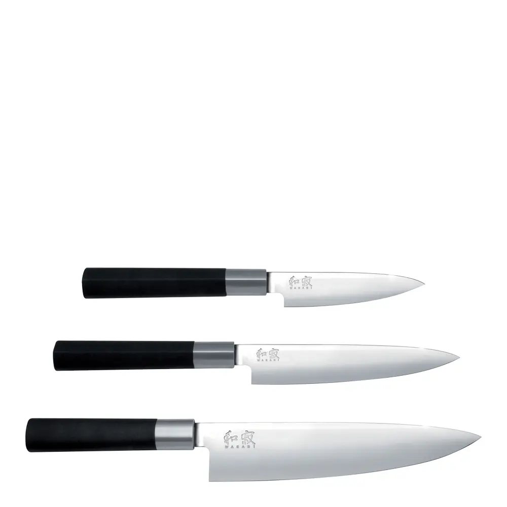 Wasabi black knivsett 3 deler