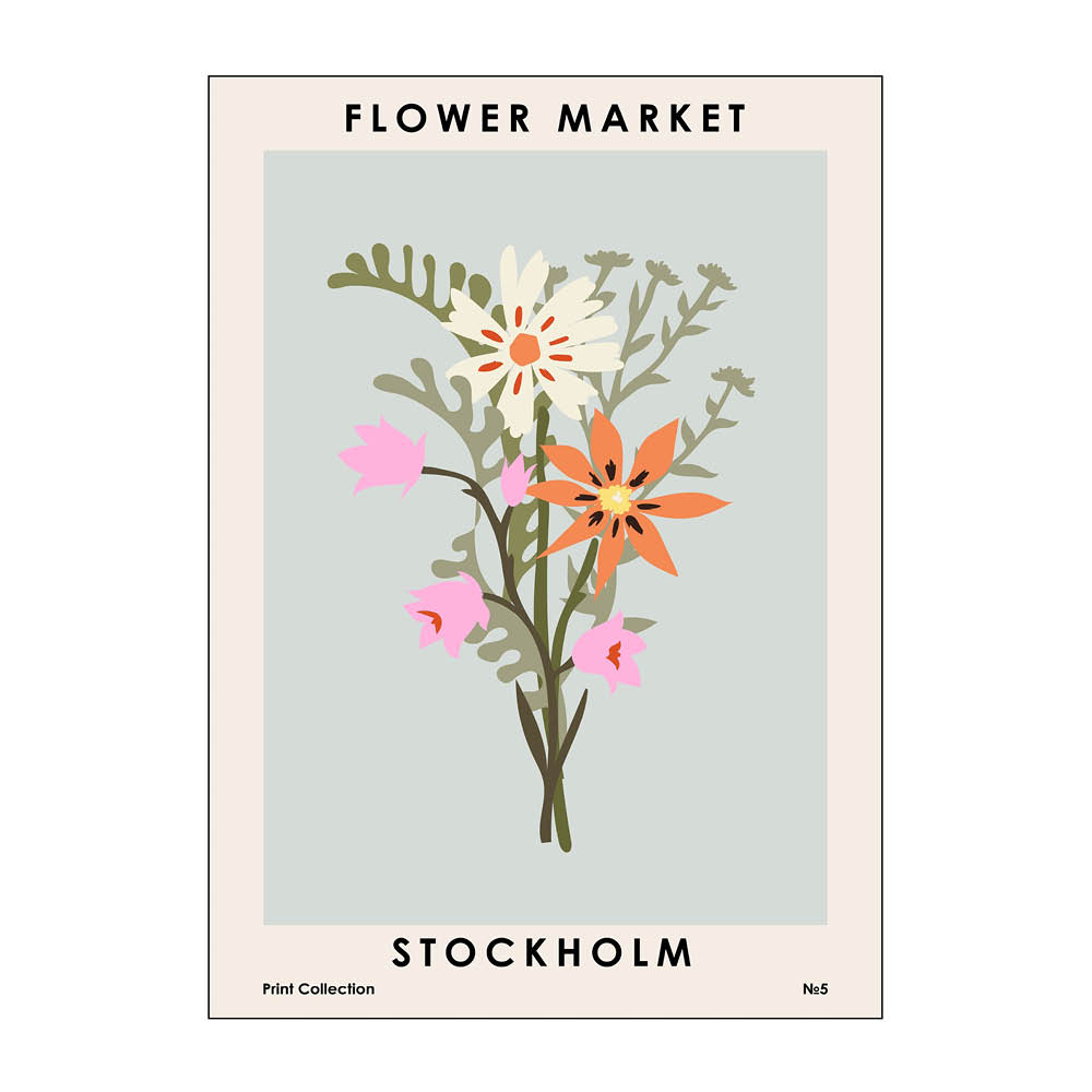 Läs mer om Poster & Frame - NKTN poster 50x70 cm flower market stockholm