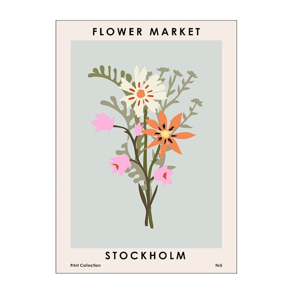 NKTN poster 50x70 cm flower market stockholm