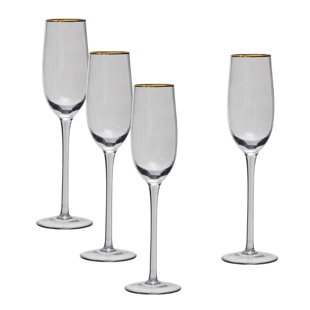 Soft Grey champagneglass 22 cl 4 stk