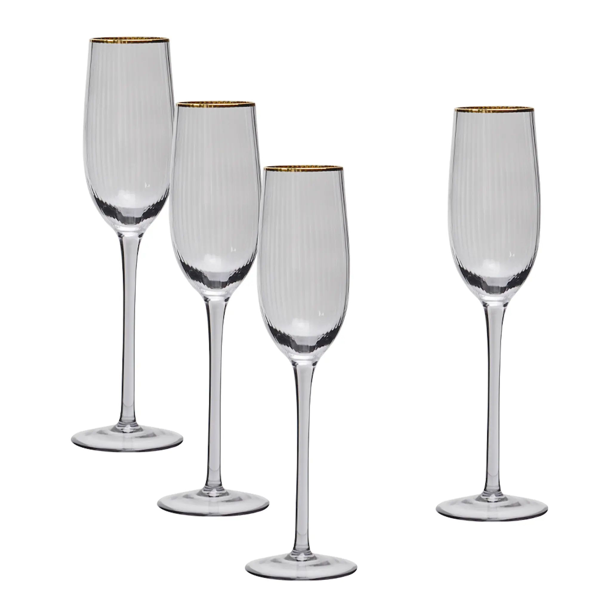 Modern House Champagneglas med Guldkant 22 cl 4-pack Soft Grey