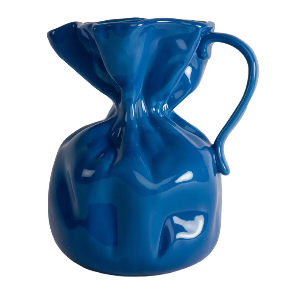 Crumple vase 23,5x17x26 cm multi blå