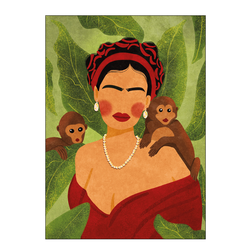 Läs mer om Poster & Frame - Raissa Oltmanns poster 30x40 cm frida and monkeys