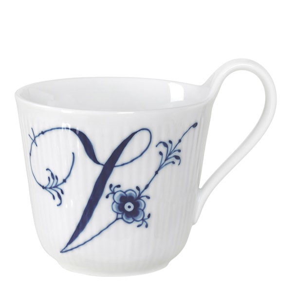 Blue Fluted Pl Alphabet Mugg 33 cl V