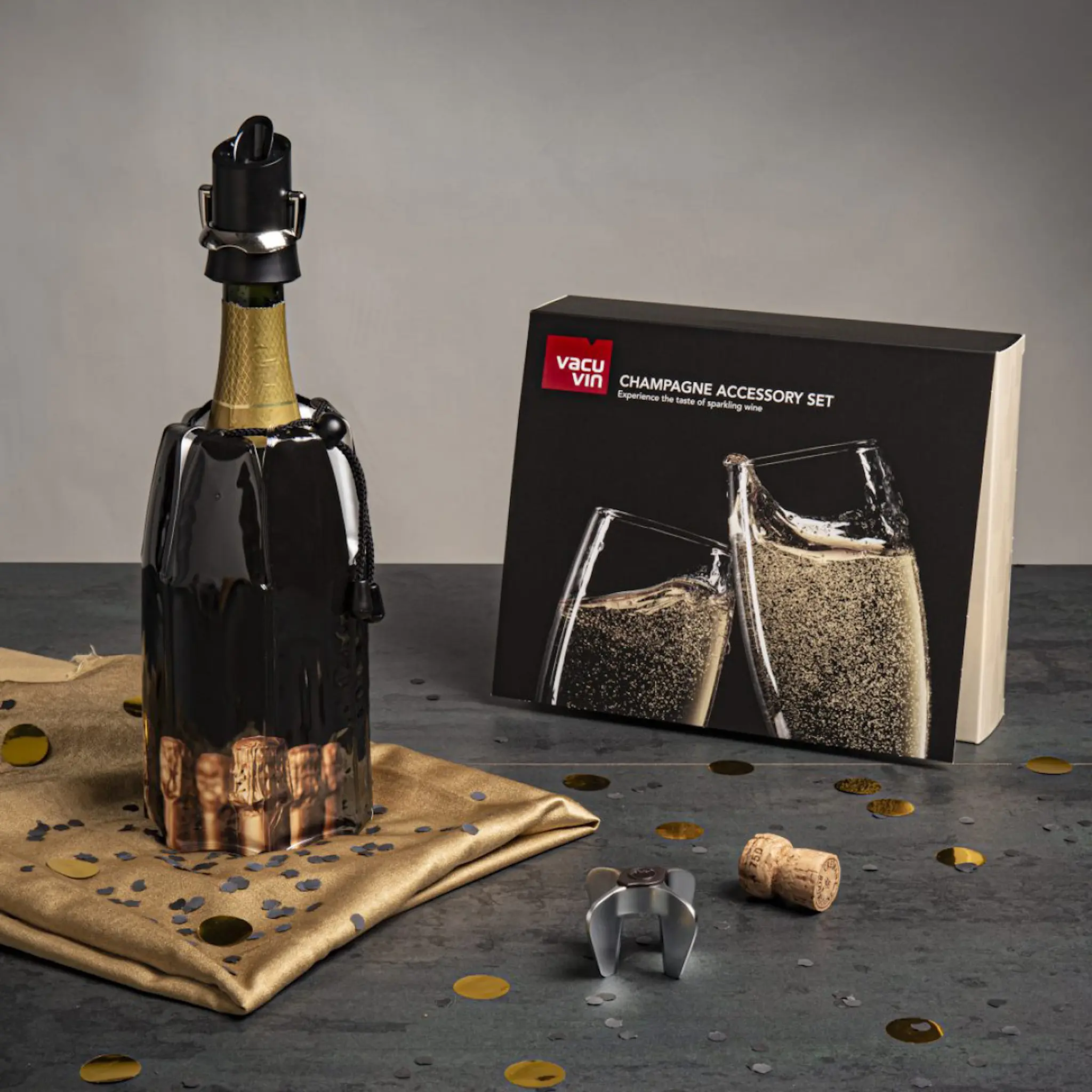 Vacu Vin Active Cooler champagnekjøler svart/gull