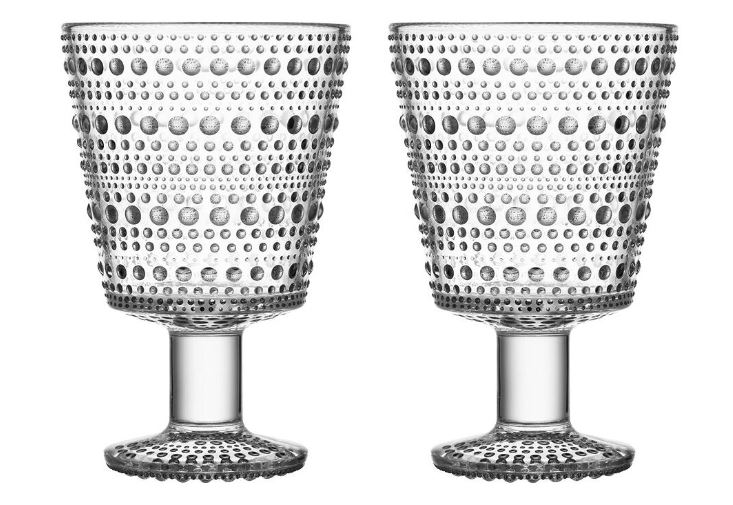 iittala – Kastehelmi Glas på fot 2-pack Klar