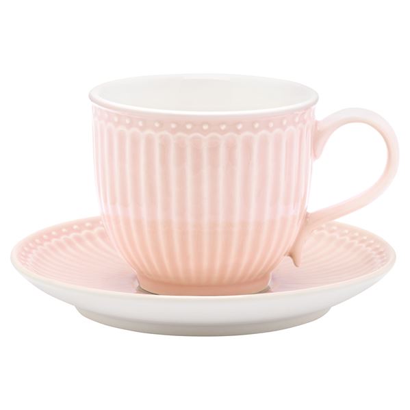 GreenGate – Everyday Alice kopp med fat 20 cl pale pink